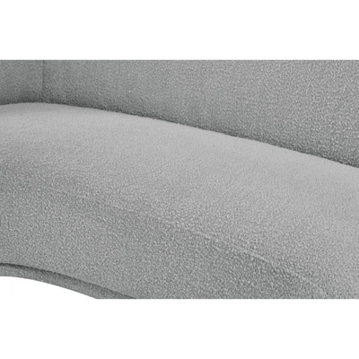 Snug Rounded Back Rich Grey Modern Boucle Sofa