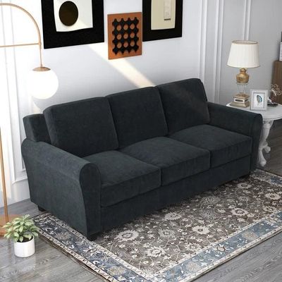 Wooden Twist Luxe Velvet Modern 3 Seater Sofa Set