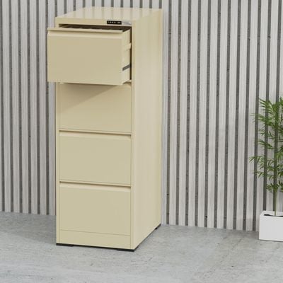 Mahmayi Victory Steel Japan OEM File Cabinet with Touch Screen Digital Lock with USB Charging Support, Portable Cabinet with 4 Storage Drawer, Vertical File Cabinet, Ideal for Office - Beige