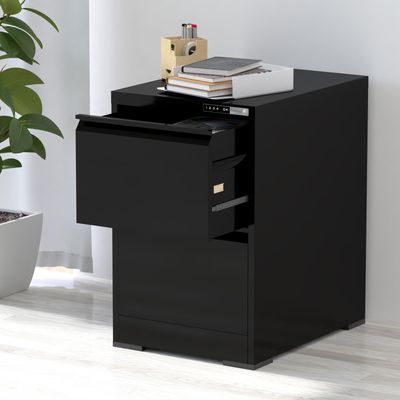 Mahmayi Victory Steel Japan OEM File Cabinet with Touch Screen Digital Lock with USB Charging Support, Portable Cabinet with 2 Storage Drawer, Vertical File Cabinet, Ideal for Office - Black