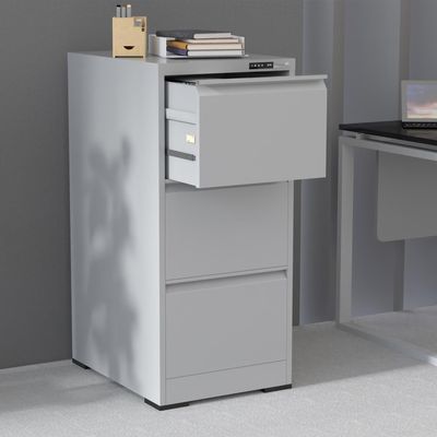 Mahmayi Victory Steel Japan OEM File Cabinet with Touch Screen Digital Lock with USB Charging Support, Portable Cabinet with 3 Storage Drawer, Vertical File Cabinet, Ideal for Office - Grey