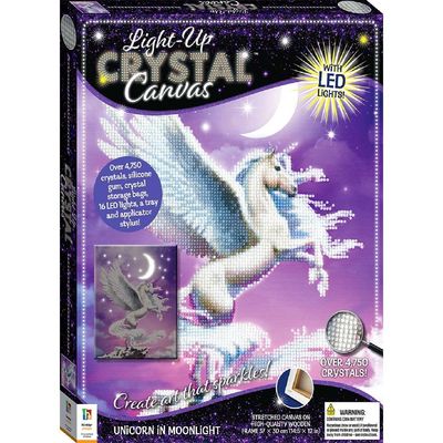 Hinkler Light Up Crystal Canvas Unicorn in Moonlight