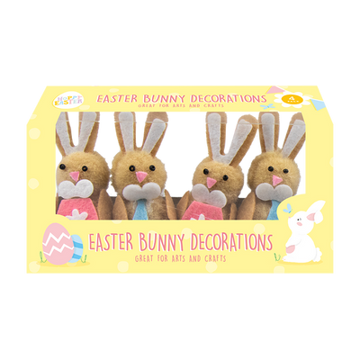 Gems Easter Bunny Decorations Pack Of 4 Assorted Pack