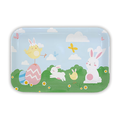 Gem Imports LTD EAS4823 Easter Plastic Serving Tray | Multicolor | 1pc Accessory