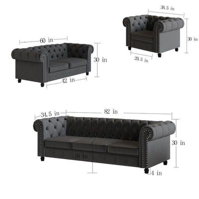 Chesterfield Destro Premium Living Room Sofa Set