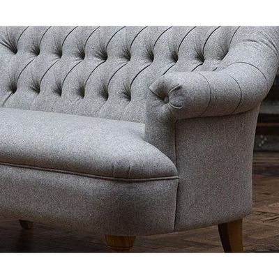 Premium Compact 2 Seater Sofa With Legs In Teak Finish With Cushions