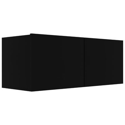 3 Piece TV Cabinet Set Black Engineered Wood