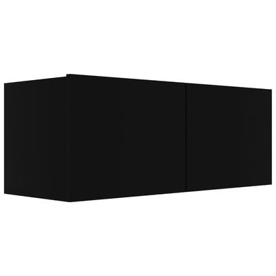 TV Cabinets 3 pcs Black Engineered Wood