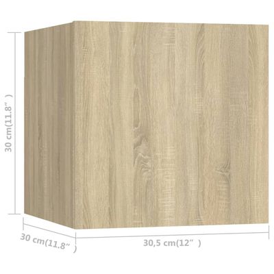 Wall Mounted TV Cabinets 2 pcs Sonoma Oak 30.5x30x30 cm