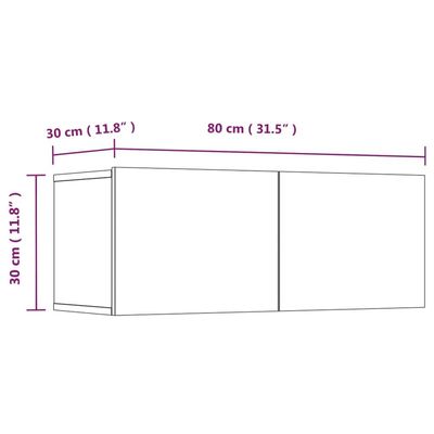 TV Cabinets 4 pcs Black 80x30x30 cm Engineered Wood