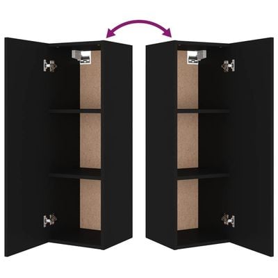 4 Piece TV Cabinet Set Black Engineered Wood