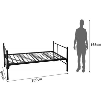 Mahmayi Ocel 506 Single Bed Metal Bed Frame Heavy Duty with Headboard & Footboard Vintage Victorian Style, Metal Bed Frame for Home Living Room, Single Platform Metal Bedframe No Box Spring Needed