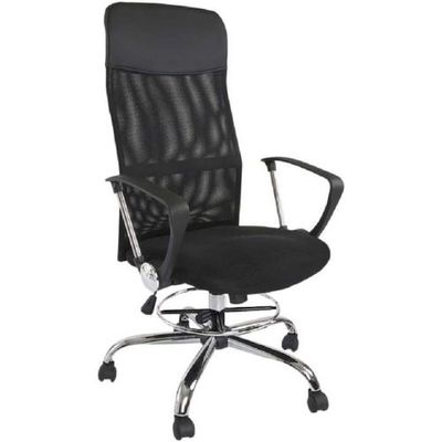 Mahmayi Executive Mesh Office Chair, Ergonomic Height Adjustable Swivel Desk Chair with Lumbar Support Backrest for Computer Workstation Home Office - Black (With Draft Kit, High Back)