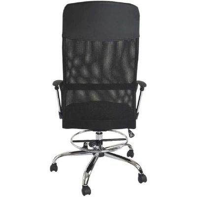 Mahmayi Executive Mesh Office Chair, Ergonomic Height Adjustable Swivel Desk Chair with Lumbar Support Backrest for Computer Workstation Home Office - Black (With Draft Kit, High Back)