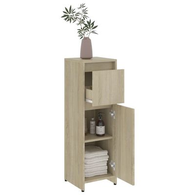 Bathroom Cabinet Sonoma Oak 30x30x95 cm Engineered Wood