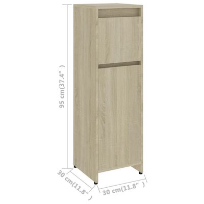 Bathroom Cabinet Sonoma Oak 30x30x95 cm Engineered Wood