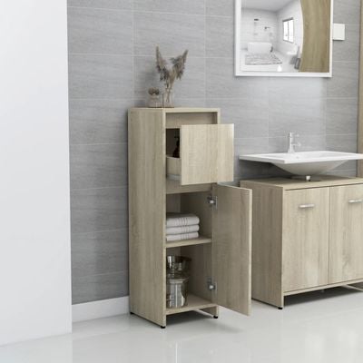 Bathroom Cabinet Sonoma Oak 30x30x95 cm Engineered Wood