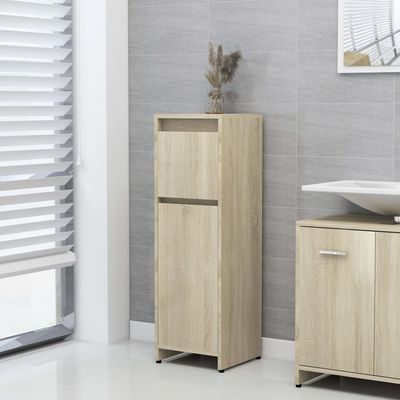 Bathroom Cabinet Sonoma Oak 30x30x95 cm Engineered Wood