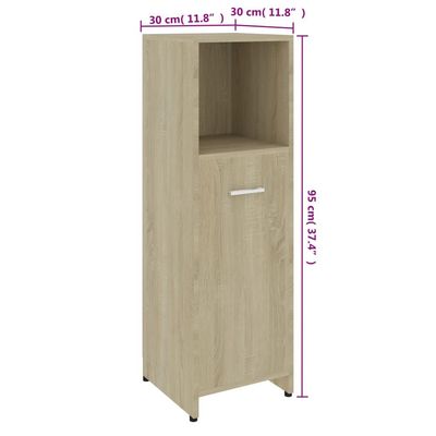 Bathroom Cabinet Sonoma Oak 30x30x95 cm Engineered Wood