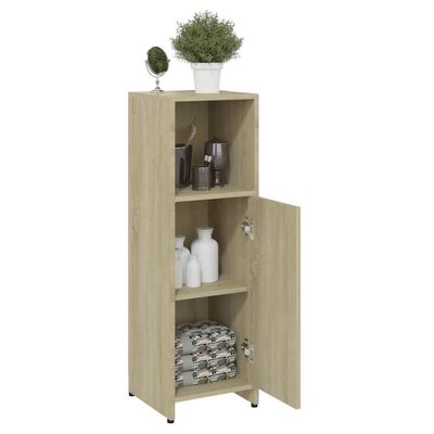 Bathroom Cabinet Sonoma Oak 30x30x95 cm Engineered Wood