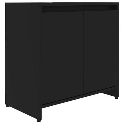 Bathroom Cabinet Black 60x33x61 cm Engineered Wood