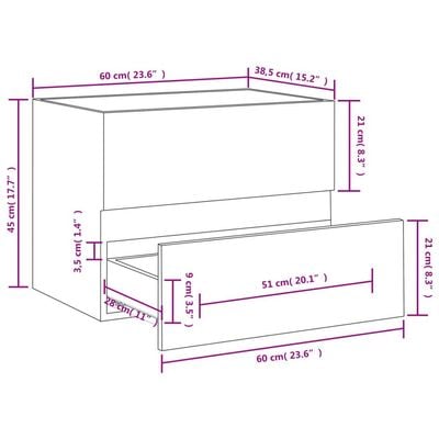 Sink Cabinet Black 60x38.5x45 cm Engineered Wood