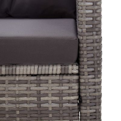 2-Seater Garden Sofa with Cushions Grey 124 cm Poly Rattan