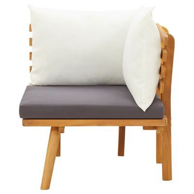 Garden Corner Sofa with Cushions Solid Acacia Wood