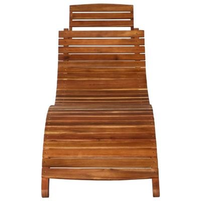 3 Piece Sunlounger with Tea Table Solid Acacia Wood