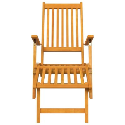 Outdoor Deck Chair with Footrest and Table Solid Wood Acacia
