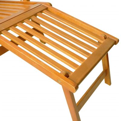 Outdoor Deck Chair with Footrest and Table Solid Wood Acacia