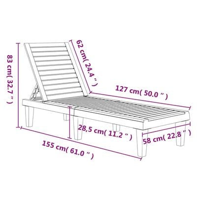 Sun Loungers 2 pcs Black 155x58x83 cm Polypropylene