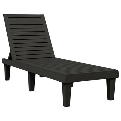 Sun Loungers 2 pcs Black 155x58x83 cm Polypropylene