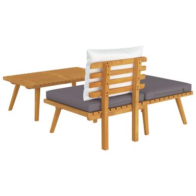 3 Piece Garden Lounge Set with Cushions Solid Acacia Wood