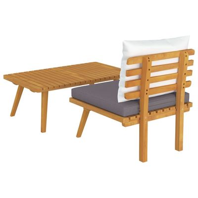 2 Piece Garden Lounge Set with Cushions Solid Acacia Wood