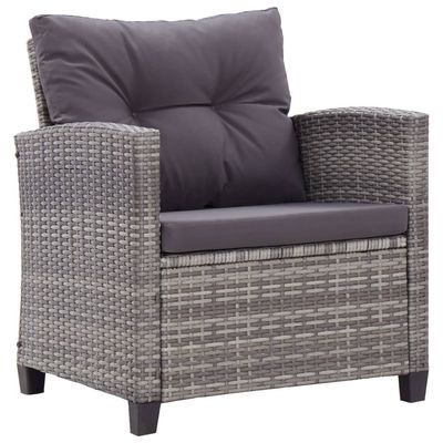 6 Piece Garden Sofa Set with Cushions Poly Rattan Dark Grey