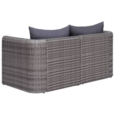 Garden Corner Sofas 2 pcs Grey Poly Rattan