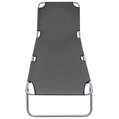 Foldable Sunlounger with Adjustable Backrest Grey