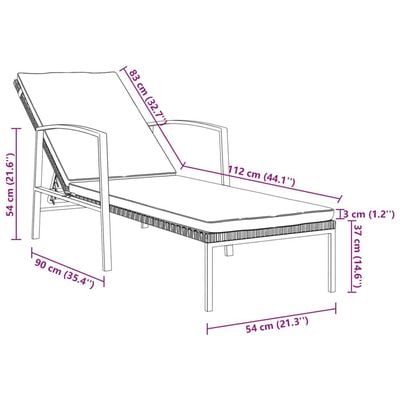 Sun Loungers 2 pcs with Table Poly Rattan Brown