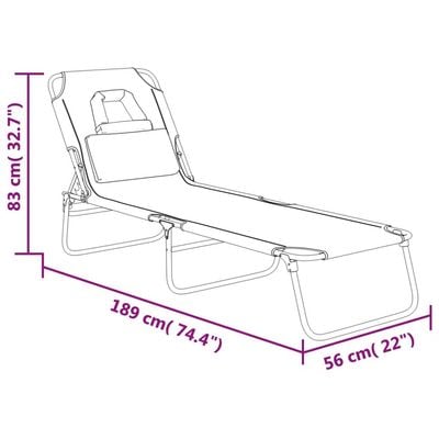 Folding Sun Lounger Blue Oxford Fabric&Powder-coated Steel