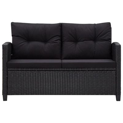 6 Piece Garden Sofa Set with Cushions Poly Rattan Black