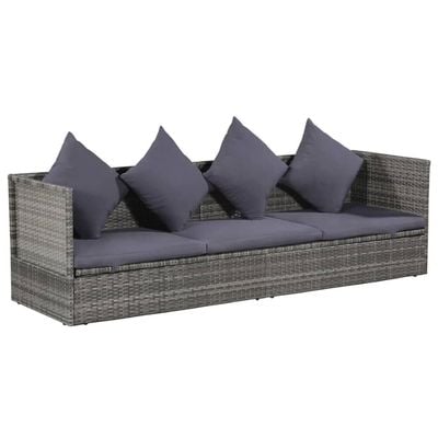 Garden Bed Grey 200x60 cm Poly Rattan