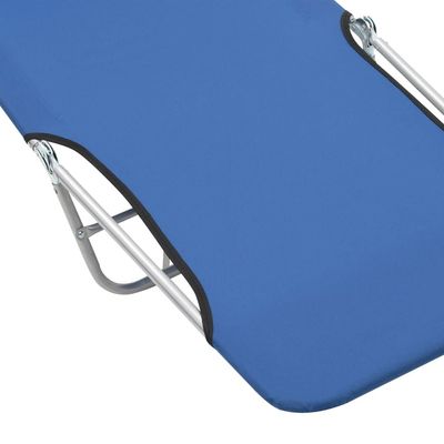 Folding Sun Loungers 2 pcs Steel and Fabric Blue