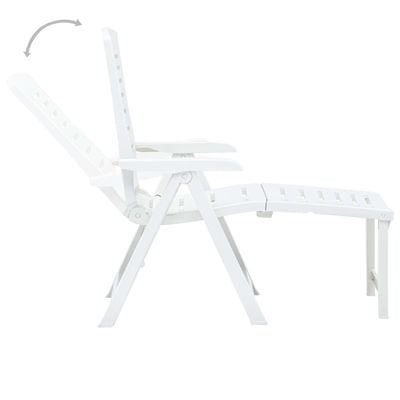 Folding Sun Lounger Plastic White