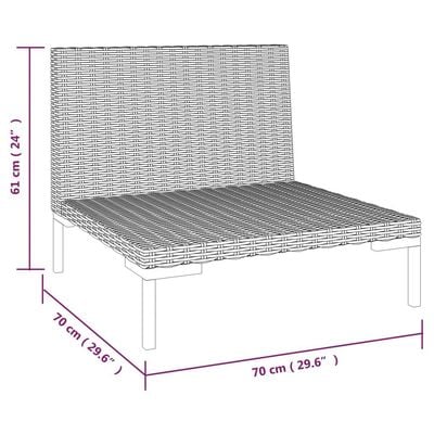 Garden Sofas 2pcs with Cushions Half Round Poly Rattan