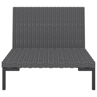 Garden Sofa with Cushions Half Round Poly Rattan