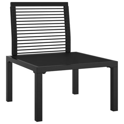 Garden Chair with Cushions Black and Grey Poly Rattan