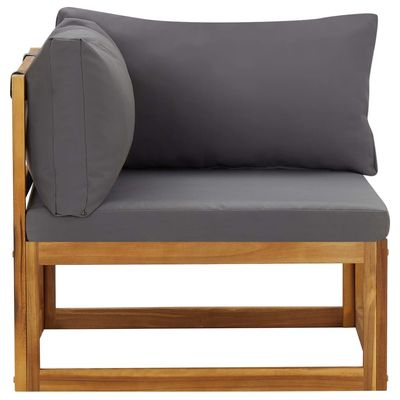 Sectional Corner Sofas 2 pcs with Cushions Dark Grey