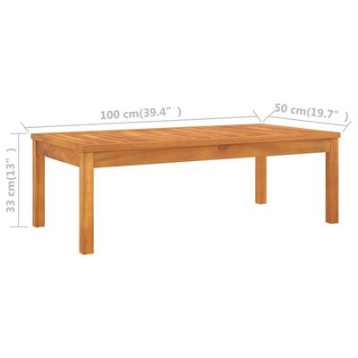 Coffee Table 100x50x33 cm Solid Acacia Wood