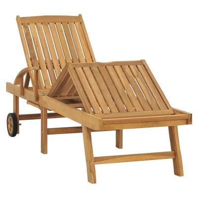 Sun Lounger Solid Teak Wood